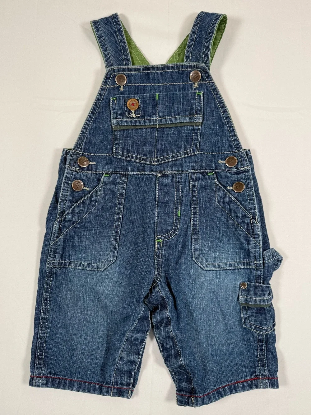 VINTAGE OSHKOSH Boys Denim Overalls 6M Y2K Carpenter Utility 2006 Retro Workwear